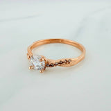 Anillo Solitario Entrelazado 2.1gr / T7 1/4 / Oro Rosa 18K %