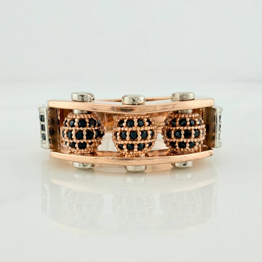 Trio Fire Beads Ring 11.8gr / T10 / Two-tone White Rose Gold 18K %