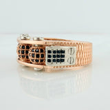 Anillo Trio Bolas de Fuego 11.8gr / T10 / Dos Oros Blanco Rosa 18K %