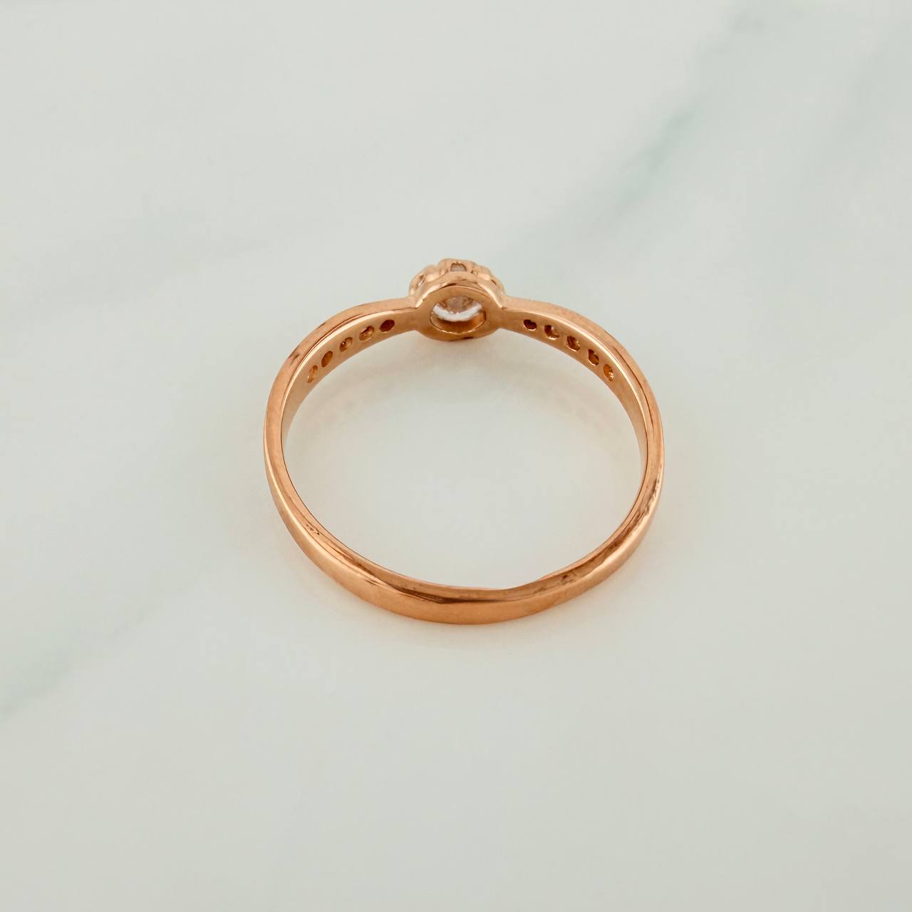 Solitaire Churumbela Ring 1.85gr / T6 1/2 / Rose Gold 18K %