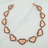 Pulso Corazones 10.5gr / 7 3/4 in / 9.5mm Oro Rosa 18K %
