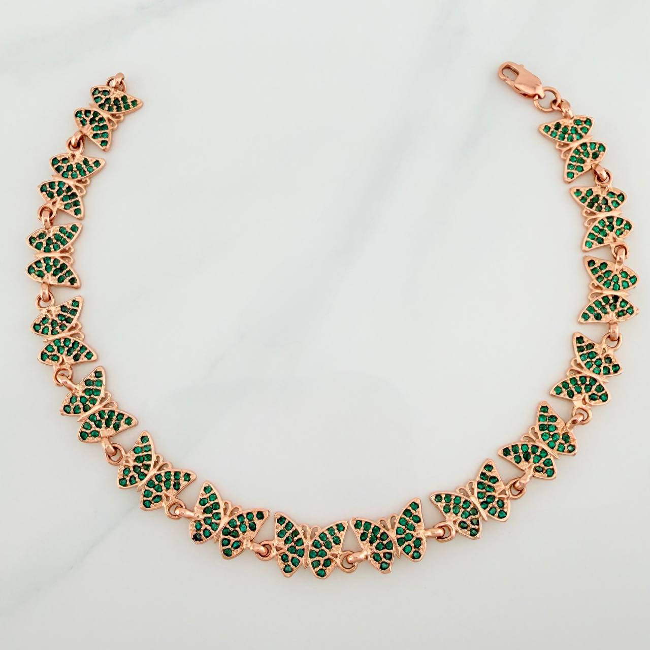 Pulso Mariposas 10.2gr / 7 3/4 in / 7.5mm Oro Rosa 18K %