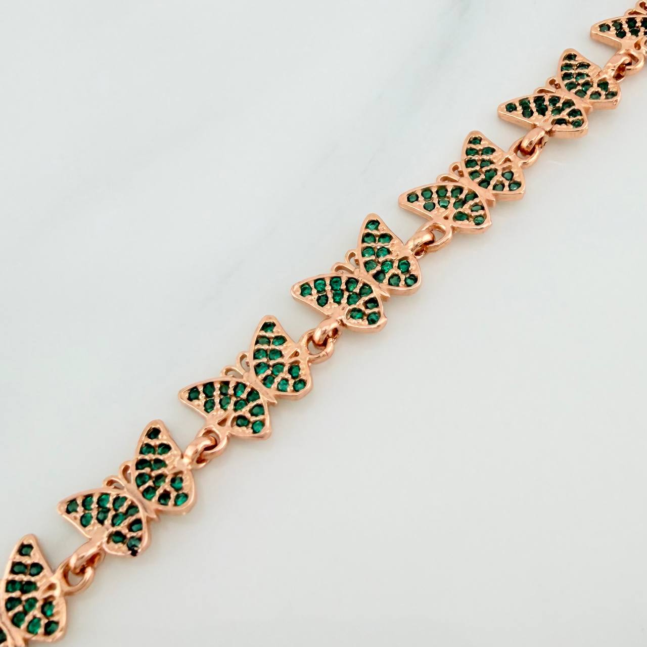 Pulso Mariposas 10.2gr / 7 3/4 in / 7.5mm Oro Rosa 18K %