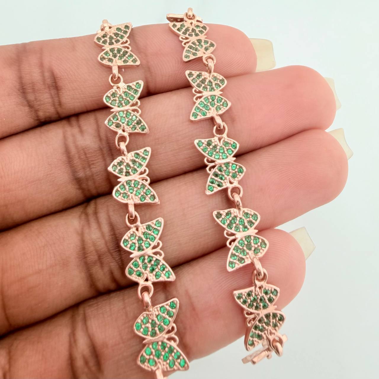 Pulso Mariposas 10.2gr / 7 3/4 in / 7.5mm Oro Rosa 18K %