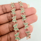 Pulso Mariposas 10.2gr / 7 3/4 in / 7.5mm Oro Rosa 18K %