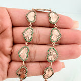 Pulso Corazones 10.65gr / 8 in / 10mm Oro Rosa 18K &