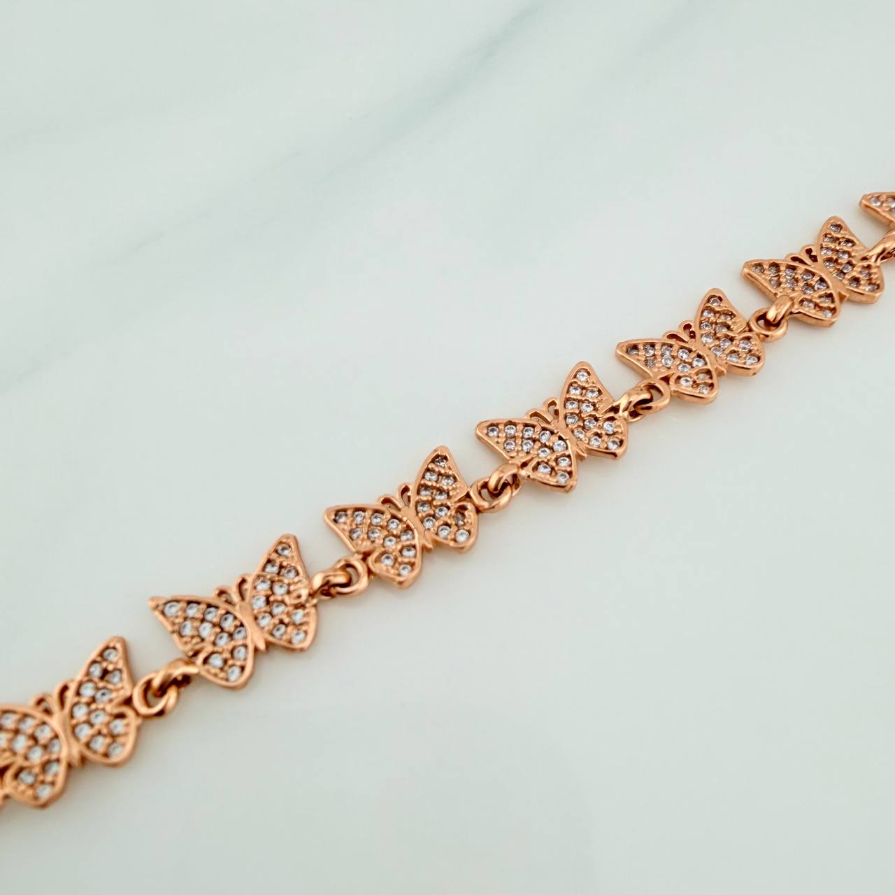 Pulso Mariposas 10.6gr / 7 3/4 in / 6.75mm Oro Rosa 18K &