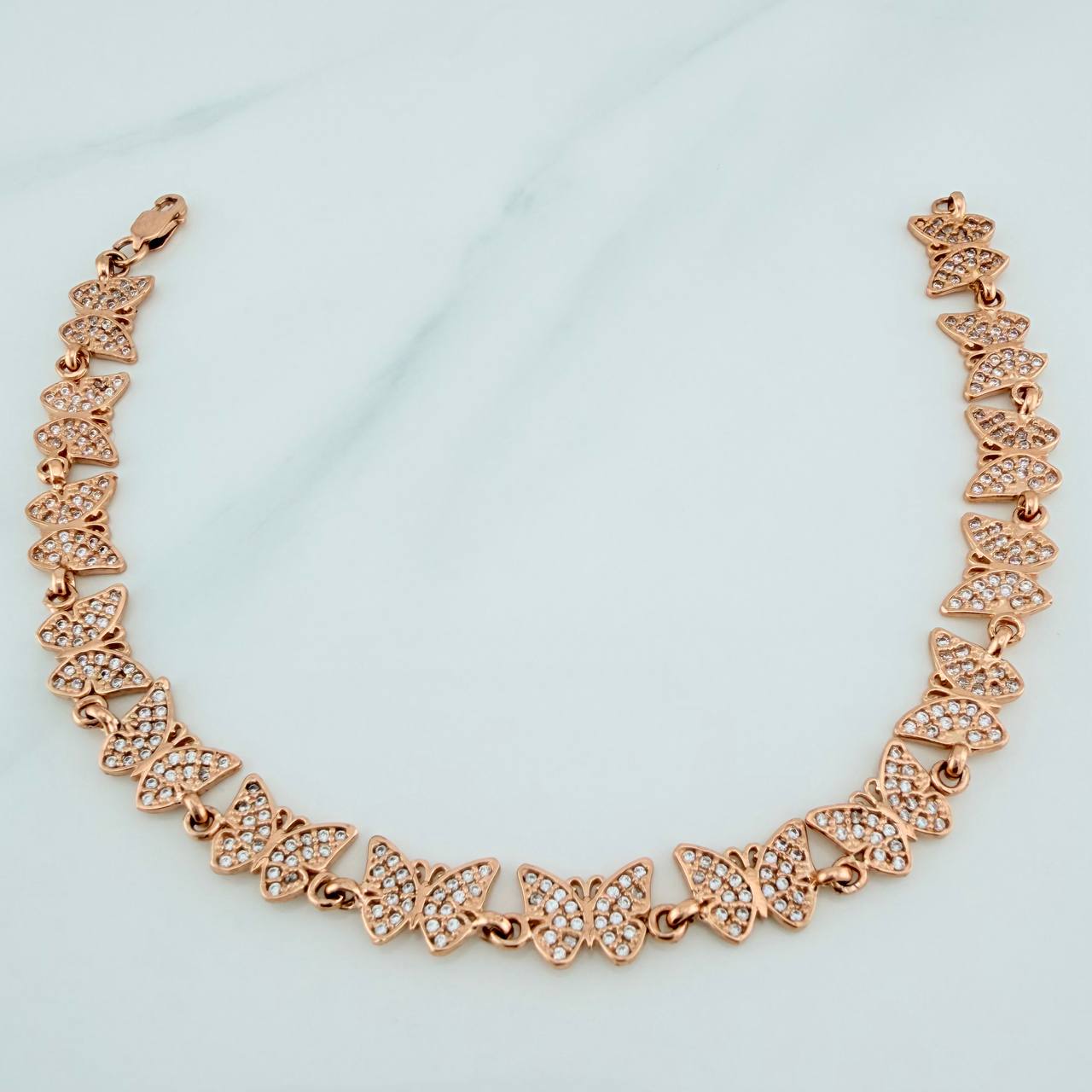 Pulso Mariposas 10.6gr / 7 3/4 in / 6.75mm Oro Rosa 18K &
