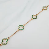 Pulso Trebol Aro Seguido 3.75gr / 7 3/4 in / 0.8mm Oro Amarillo 18K &