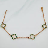 Pulso Trebol Aro Seguido 3.75gr / 7 3/4 in / 0.8mm Oro Amarillo 18K &