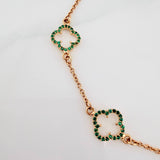 Pulso Trebol Aro Seguido 3.75gr / 7 3/4 in / 0.8mm Oro Amarillo 18K &