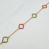 Pulso Trebol Aro Seguido 3.35gr / 7 1/2 in / 0.9mm Oro Amarillo 18K &