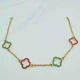 Pulso Trebol Aro Seguido 3.35gr / 7 1/2 in / 0.9mm Oro Amarillo 18K &