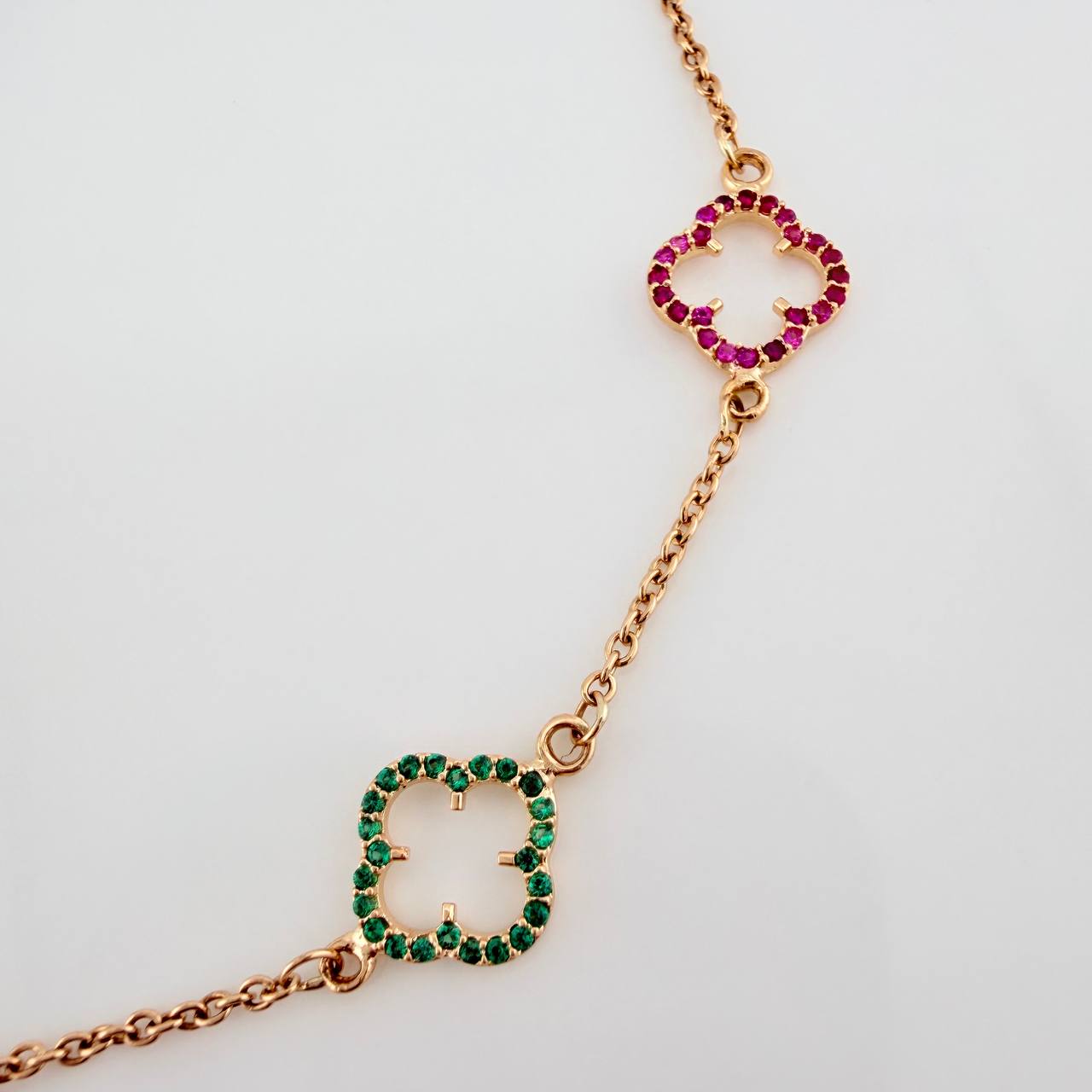 Pulso Trebol Aro Seguido 3.35gr / 7 1/2 in / 0.9mm Oro Amarillo 18K &