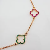 Pulso Trebol Aro Seguido 3.35gr / 7 1/2 in / 0.9mm Oro Amarillo 18K &