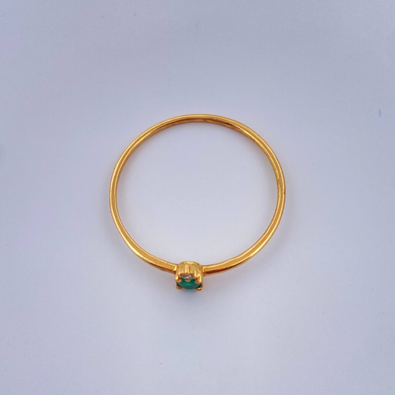 Anillo Tortuga Esmeraldas Diamante 0.8gr / T8 / Oro Amarillo 18K $