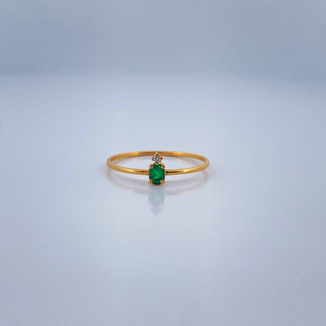 Anillo Tortuga Esmeraldas Diamante 0.8gr / T8 / Oro Amarillo 18K $