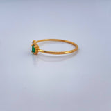 Anillo Tortuga Esmeraldas Diamante 0.8gr / T8 / Oro Amarillo 18K $