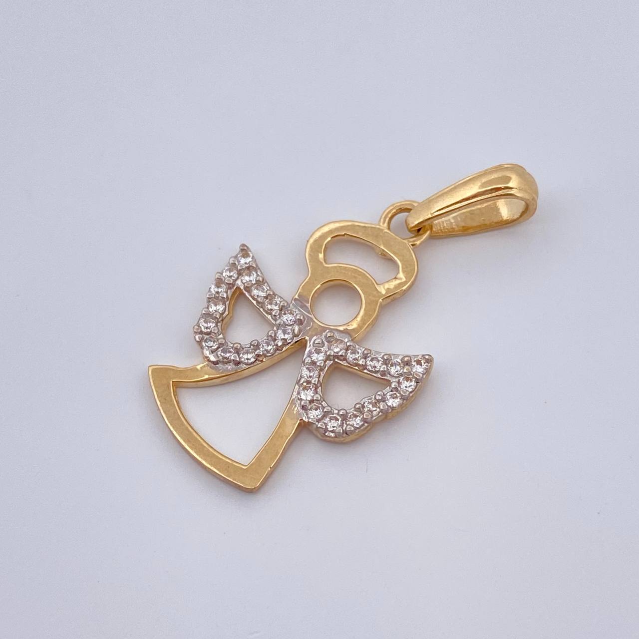 Dije Angelito 1.45gr / 1 in / Dos Oros Amarillo Blanco 18K %