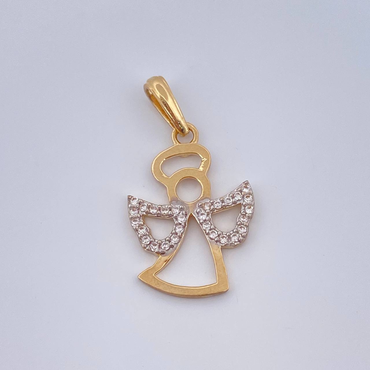 Dije Angelito 1.45gr / 1 in / Dos Oros Amarillo Blanco 18K %