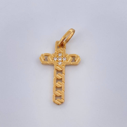 Dije Cruz Tribal 1.5gr / 1 in / Oro Amarillo 18K %