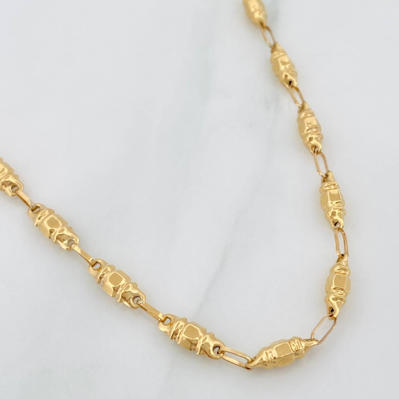 Cadena Rustica Barril 9.05g / 24 in / 3.59mm Oro Amarillo 18K
