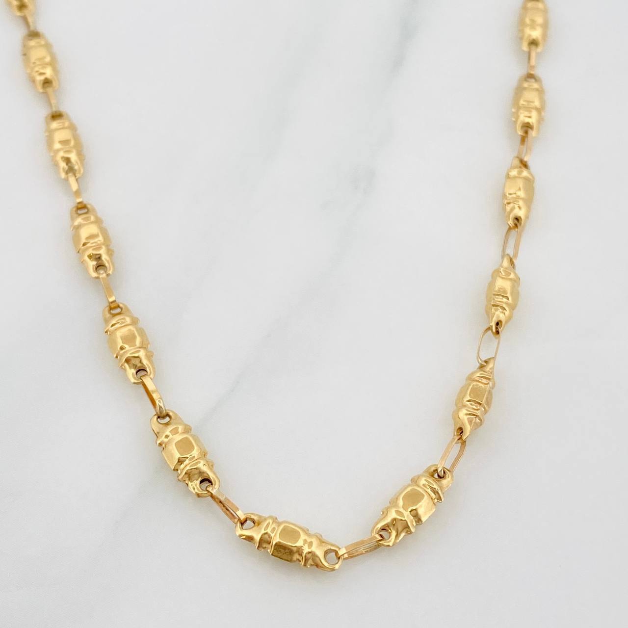 Cadena Rustica Barril 9.05g / 24 in / 3.59mm Oro Amarillo 18K