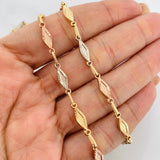 Rustic Rhombus Chain 10.1g / 24 in / 4.29mm Three Golds 18K