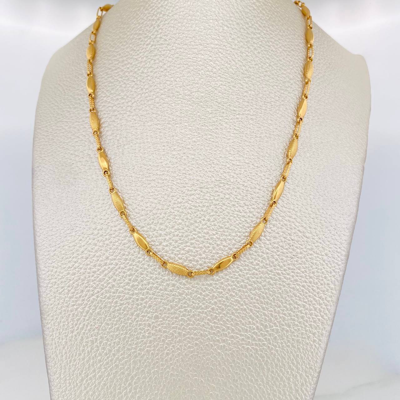 Cadena Rustica Eslabon 9.15g / 24 in / 3.14mm Oro Amarillo 18K