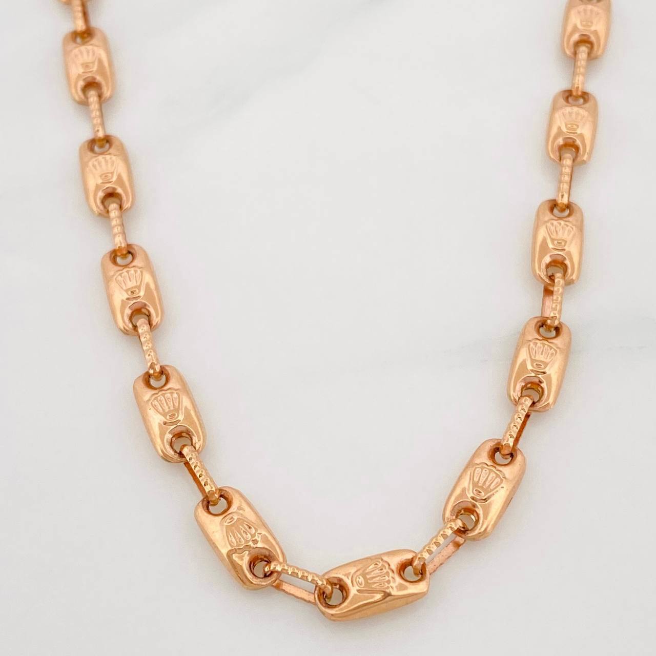 Rustic Chain Crown 13.3g / 24 in / 4.46mm 18K Rose Gold
