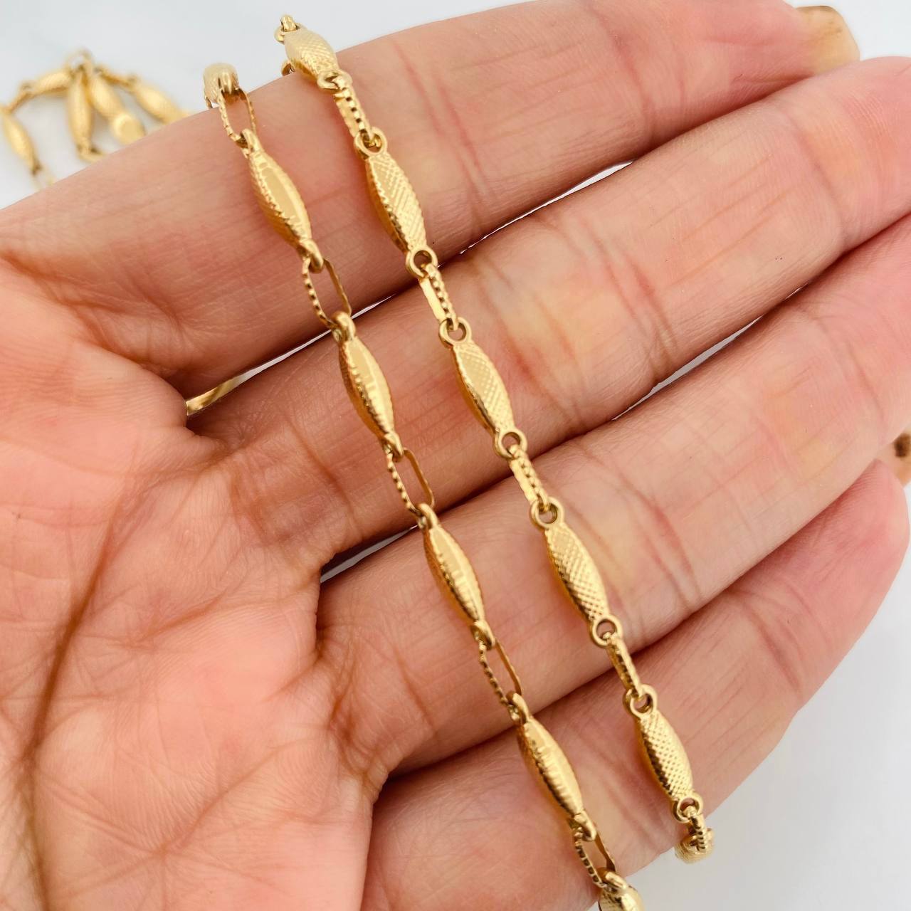 Rustic Link Chain 10.5g / 26 in / 3.22mm 18K Yellow Gold