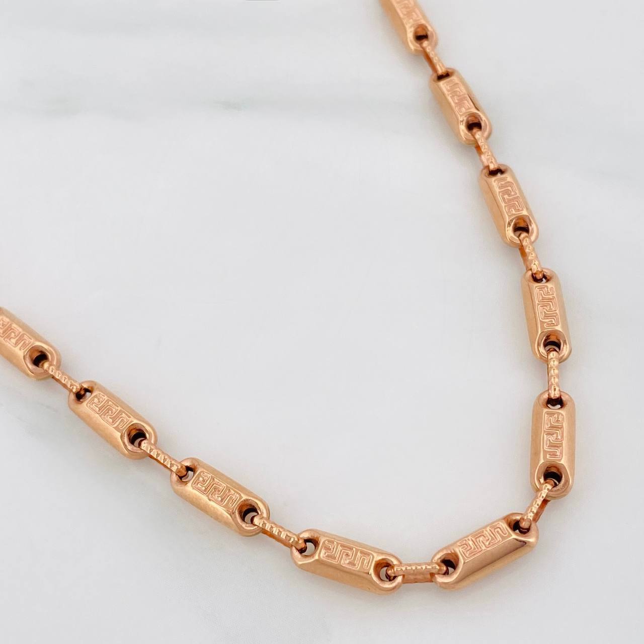 Cadena Rustica Tribal 14g / 24 in / 3.59mm Oro Rosa 18K
