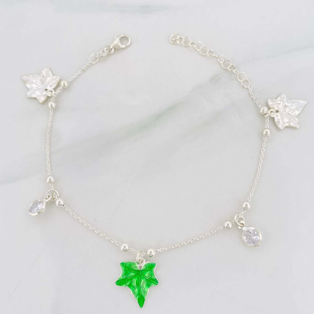 Bracelet Leaves 6.15g / 8 1/2 in / 0.9mm Silver 925