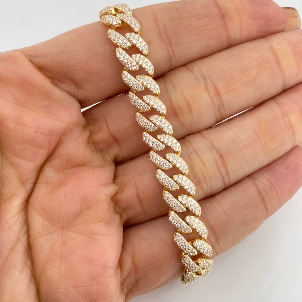 Pulso Cubano 19.25g / 8 1/4 in / 8.2mm Plata Vermeil 925