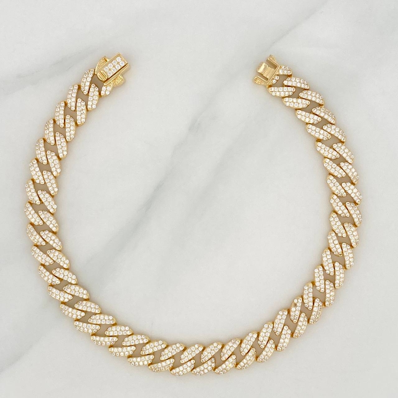 Pulso Cubano 19.25g / 8 1/4 in / 8.2mm Plata Vermeil 925