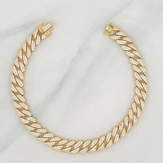 Pulso Cubano 19.35g / 8 1/4 in / 8.1mm Plata Vermeil 925