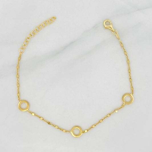 Pulso Aros 3.05g / 8 in / 2mm Plata Vermeil 925
