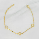 Pulso Aros 3.05g / 8 in / 2mm Plata Vermeil 925
