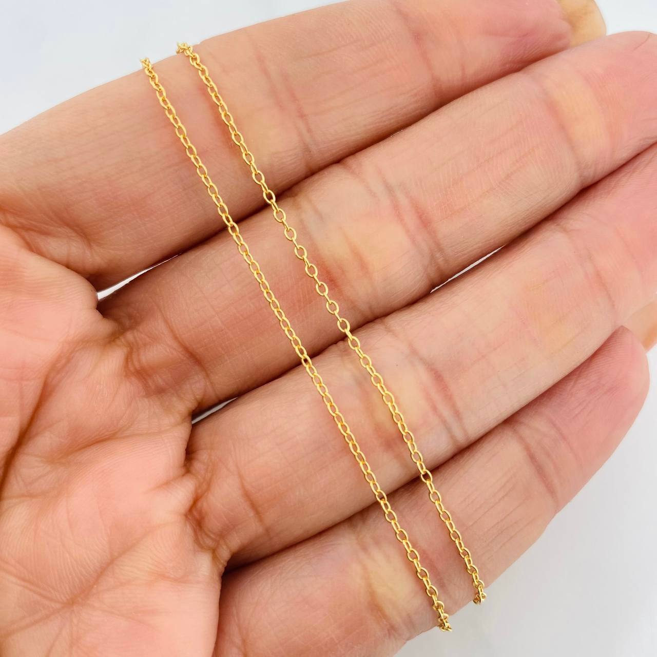 Classic Link Chain Flower 3g / 18 in / 0.9mm Silver Vermeil 925