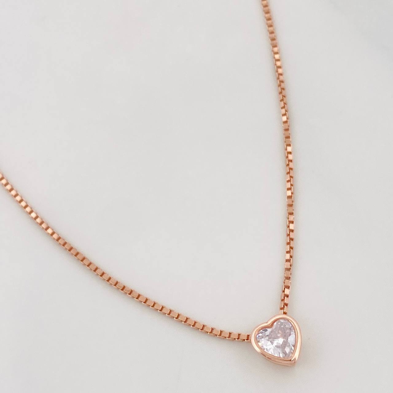 Cadena Veneciana Corazon 2.25g / 18 in / 0.8mm Plata Vermeil 925