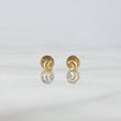 Stud Earrings Half Moon 0.4gr / 18K Gold +0$