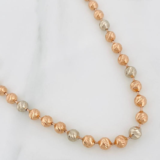 Cadena Militar 32.25gr / 25 1/2 in / 4.35mm Dos Oros Blanco Rosa 18K $