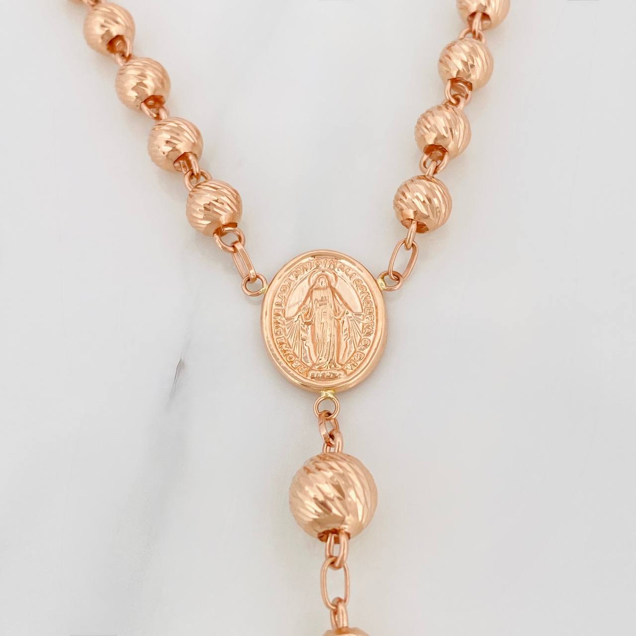 Miraculous Virgin Rosary 19.15gr / 16 1/4 in / 6mm-8mm 18K Rose Gold $