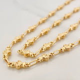 Rustic Flower Chain 11.25gr / 24 1/4 in / 4.8mm Yellow Gold 18K &