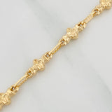Rustic Flower Chain 11.25gr / 24 1/4 in / 4.8mm Yellow Gold 18K &