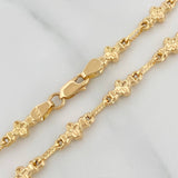 Rustic Flower Chain 11.25gr / 24 1/4 in / 4.8mm Yellow Gold 18K &