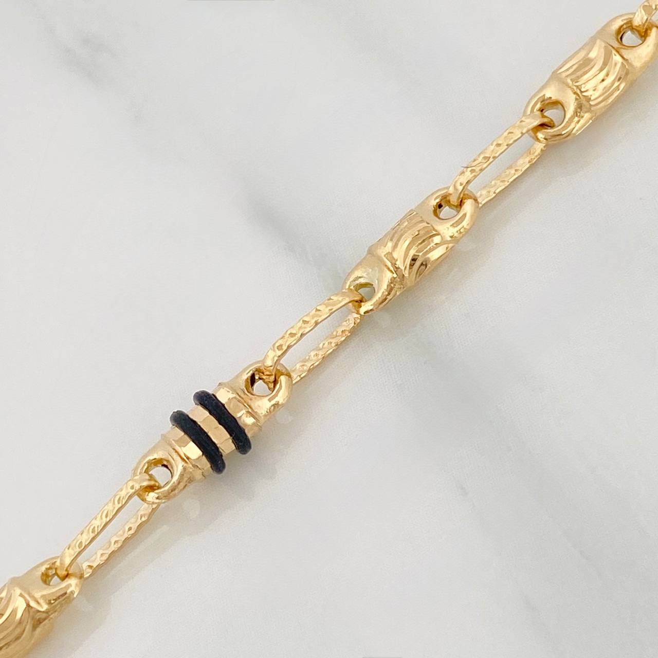 Rustic Cylinder Chain 12.3gr / 24 in / 3.6mm Yellow Gold 18K &