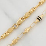 Rustic Cylinder Chain 12.3gr / 24 in / 3.6mm Yellow Gold 18K &
