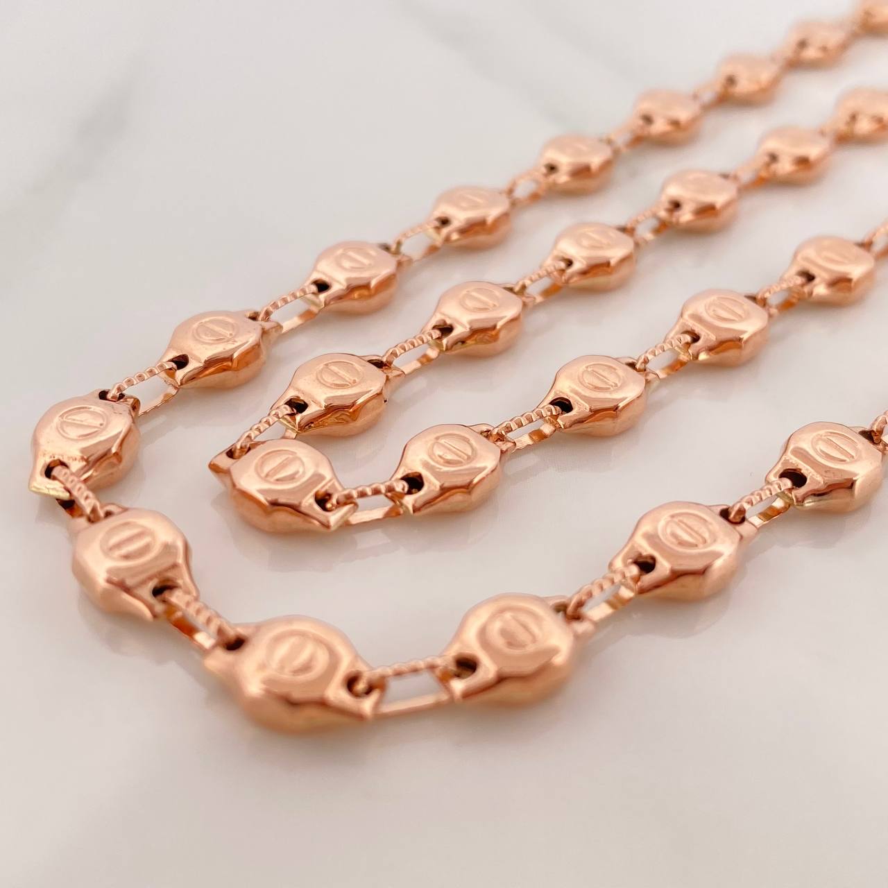 Cadena Rustica Tornillo 18.65gr / 28 1/2 in / 5.6mm Oro Rosa 18K &