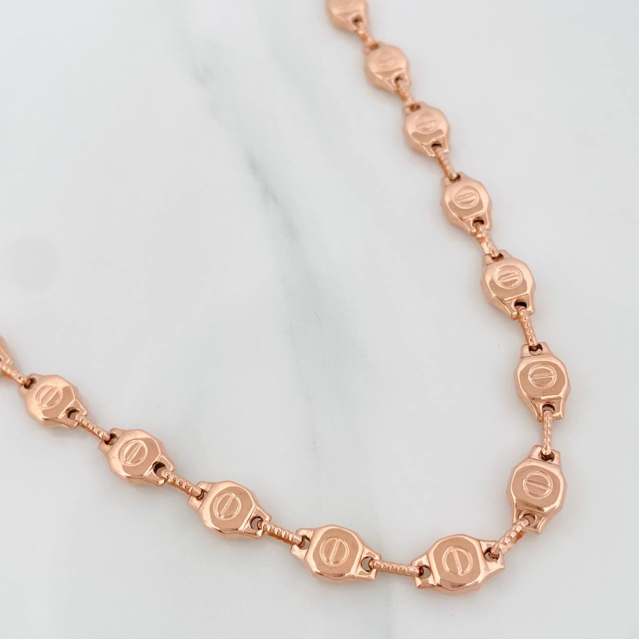 Cadena Rustica Tornillo 18.65gr / 28 1/2 in / 5.6mm Oro Rosa 18K &